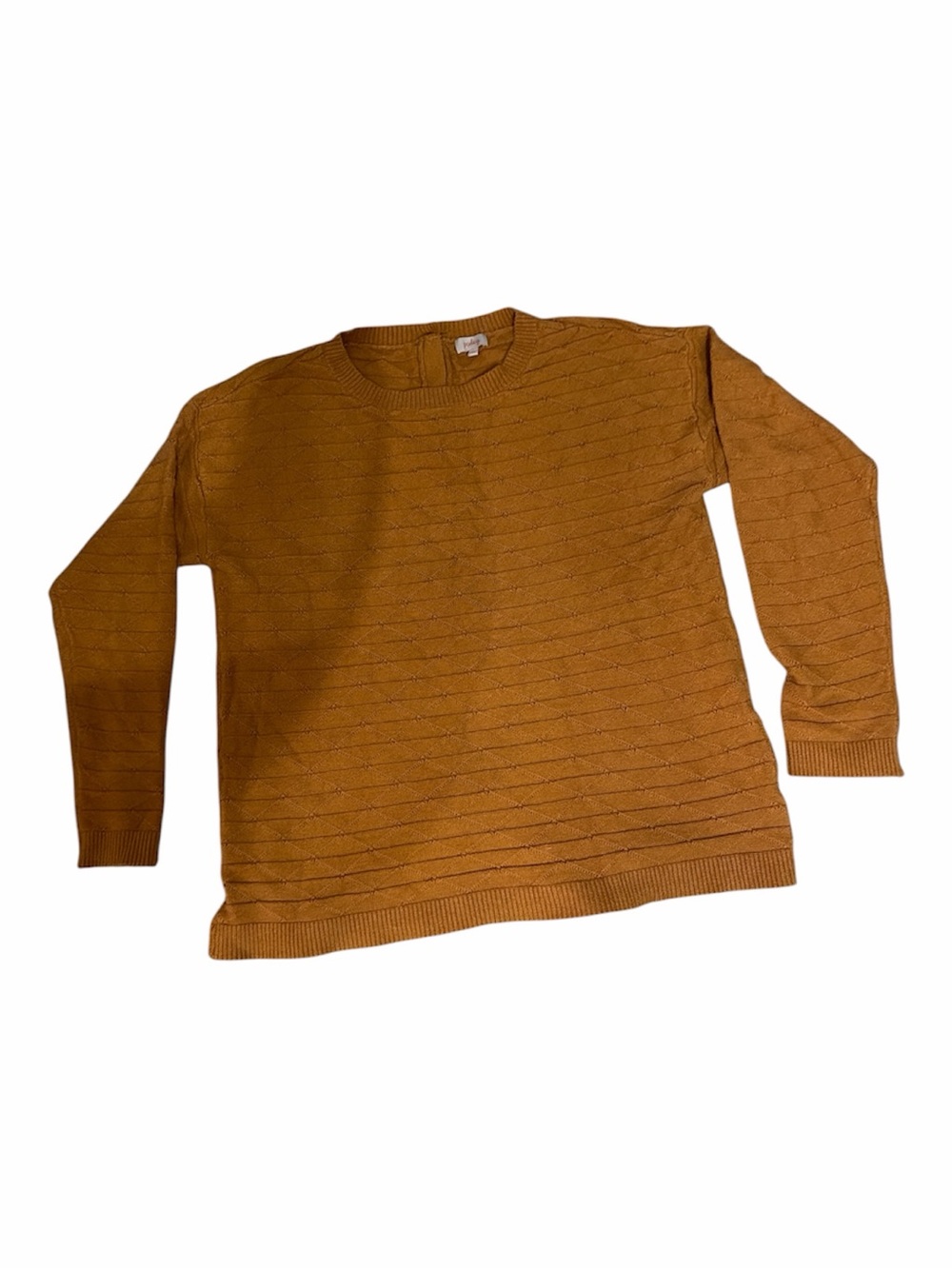 Pixley Women’s Crewneck Sweater in Mustard Brown size XL